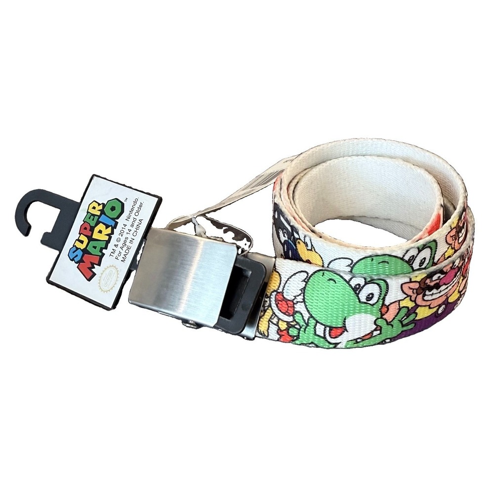 Nintendo Super Mario Character Belt NWT Bioworld Yoshi Luigi Wario Bowser 9070
